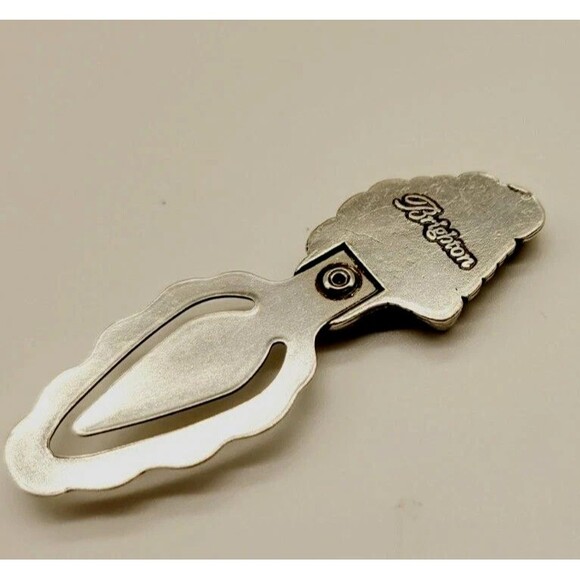 Brighton SILVER Tone Book LEAF Bookmark Clip Page Marker Ornate Retired - Picture 5 of 5